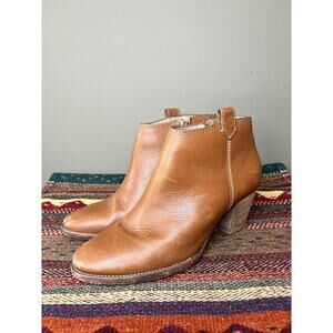 Madewell The Brown Billie Boot Leather Heeled Bootie Size 7.5